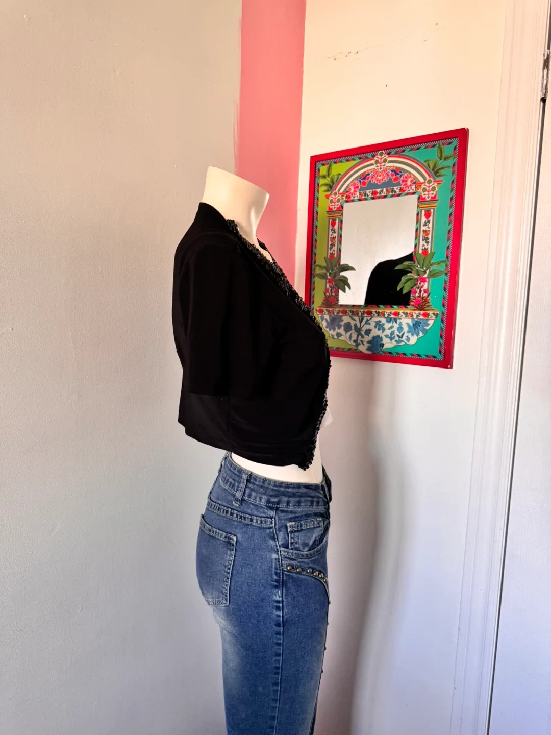 Black Sequin Trim Cardigan image indicator(2)