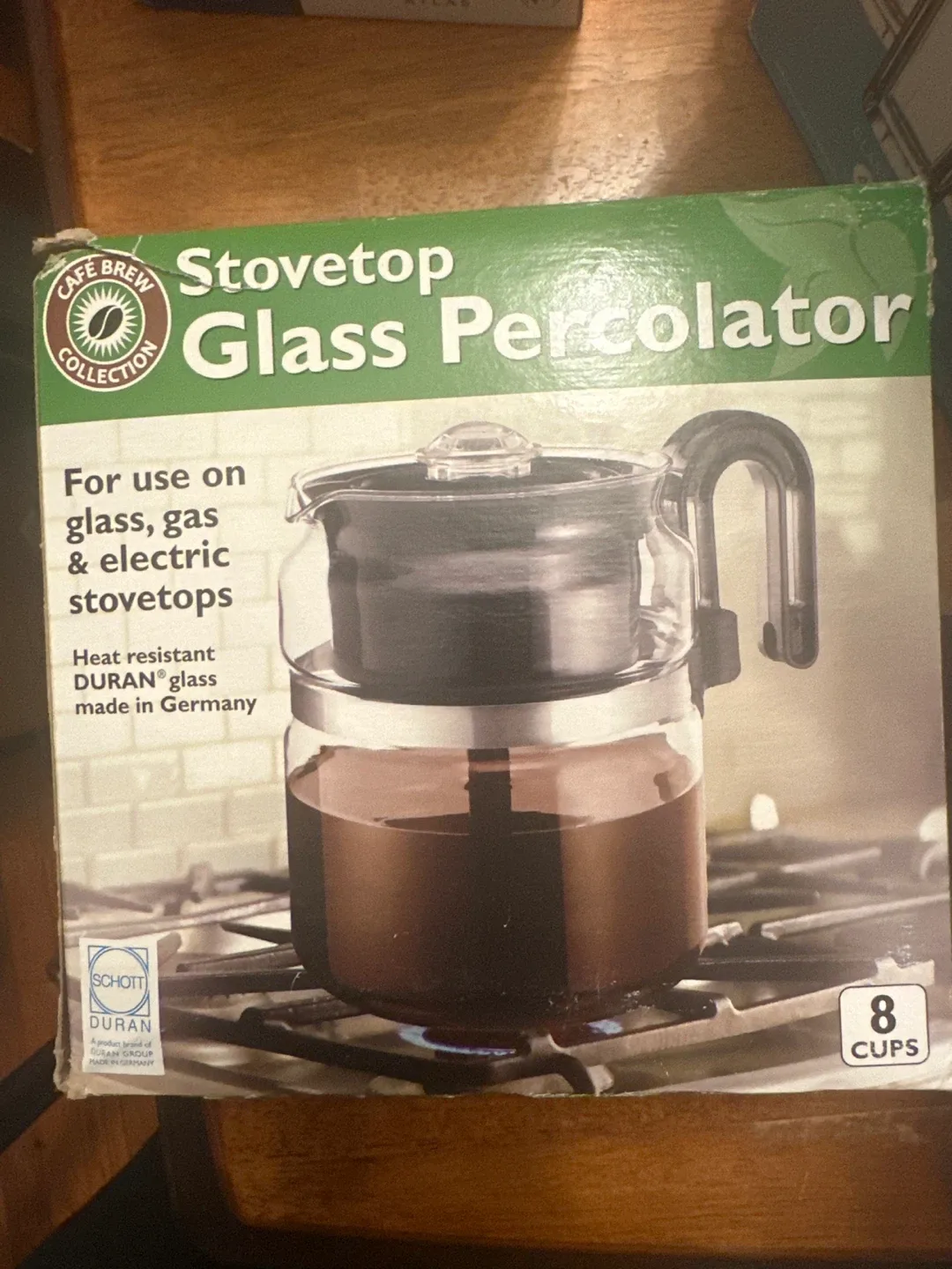 Cafe Brew Stovetop Glass Percolator - 8 Cups