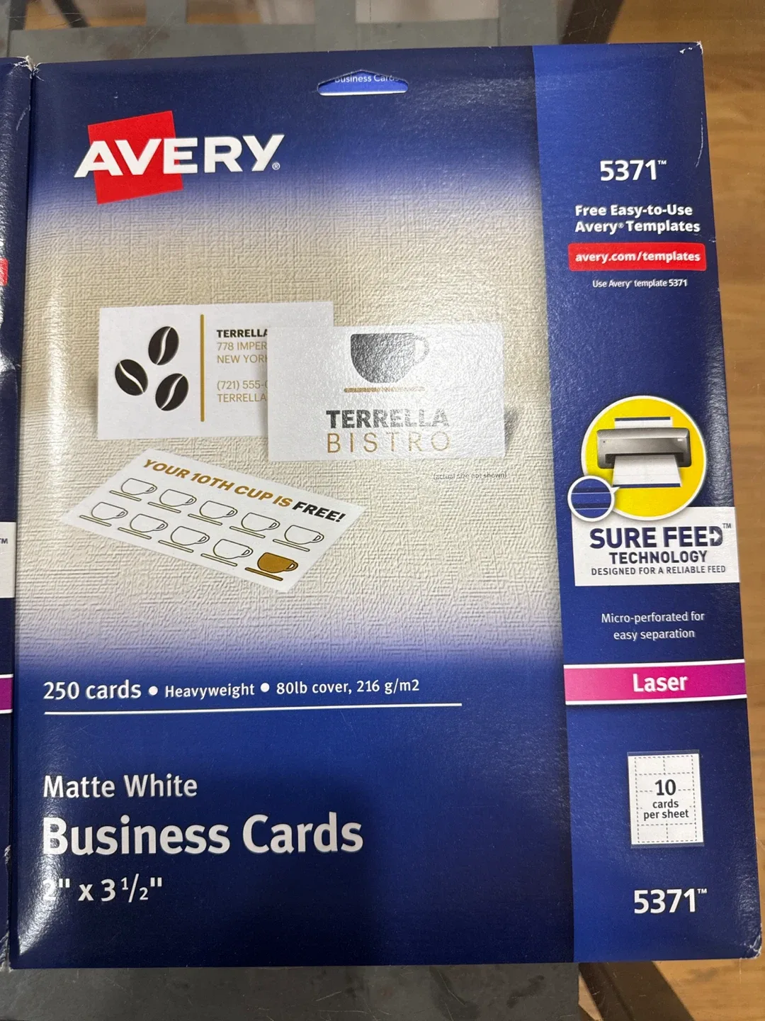 Avery 5371 Matte White Business Cards 2"x3 1/2" thumbnail