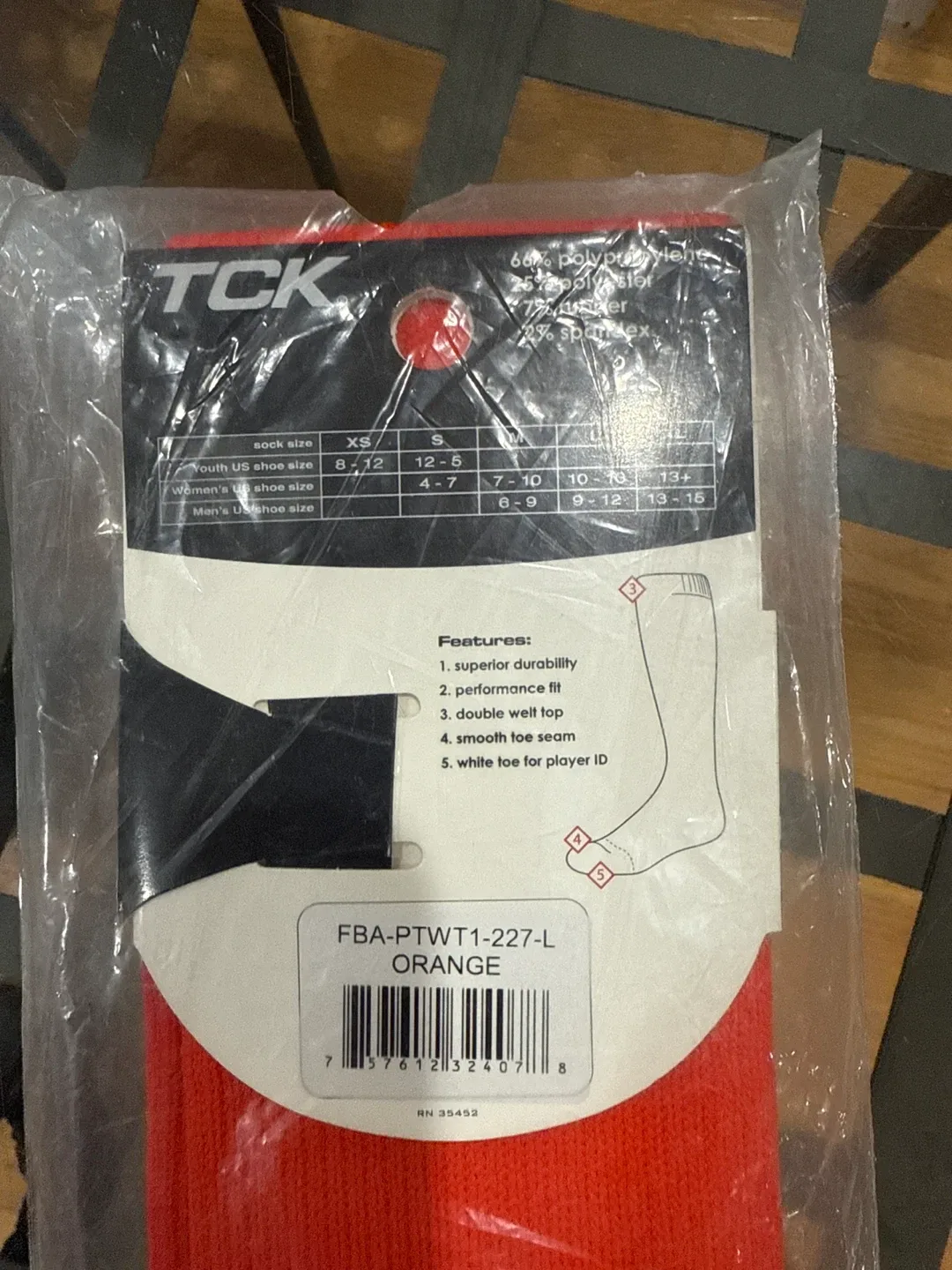 TCK ProSport Socks, Orange, Size L image indicator(3)