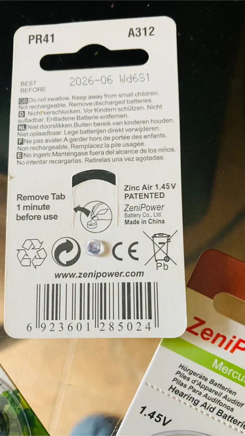 96 each ZeniPower MF A312 Hearing Aid Batteries - New! image indicator(3)