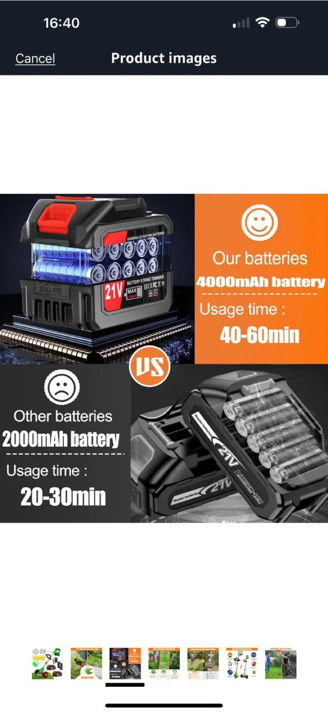 Electric Weed Wacker 21V (with Wheels) image indicator(3)