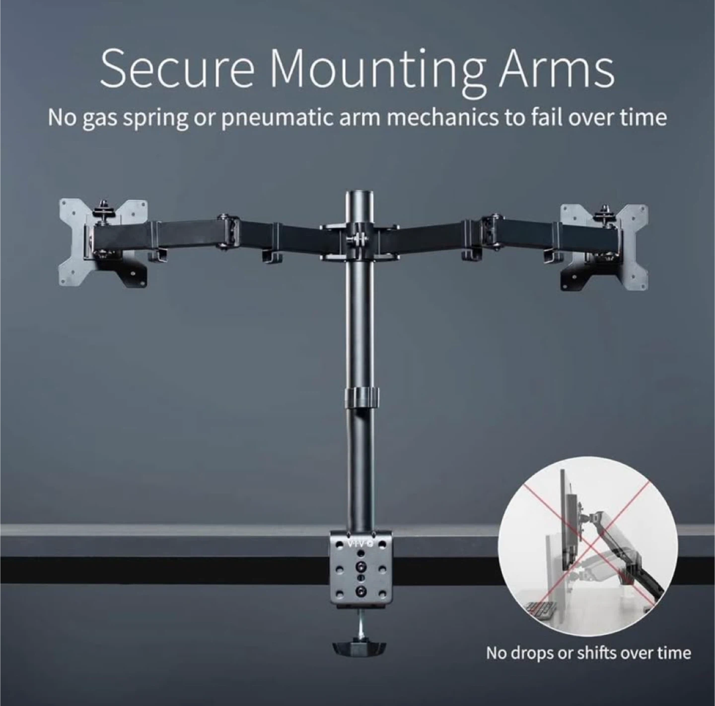 Brand New VIVO Dual Monitor Desk Mount, Holds 2 Computer Screens - photo 3