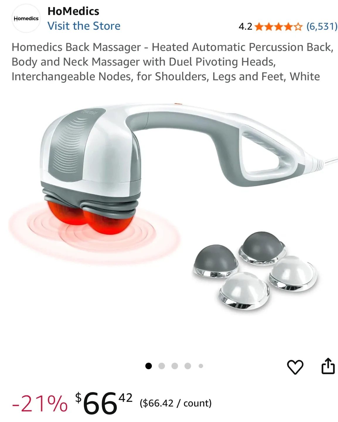 HoMedics Percussion Back Massager w/ Heat image indicator(2)