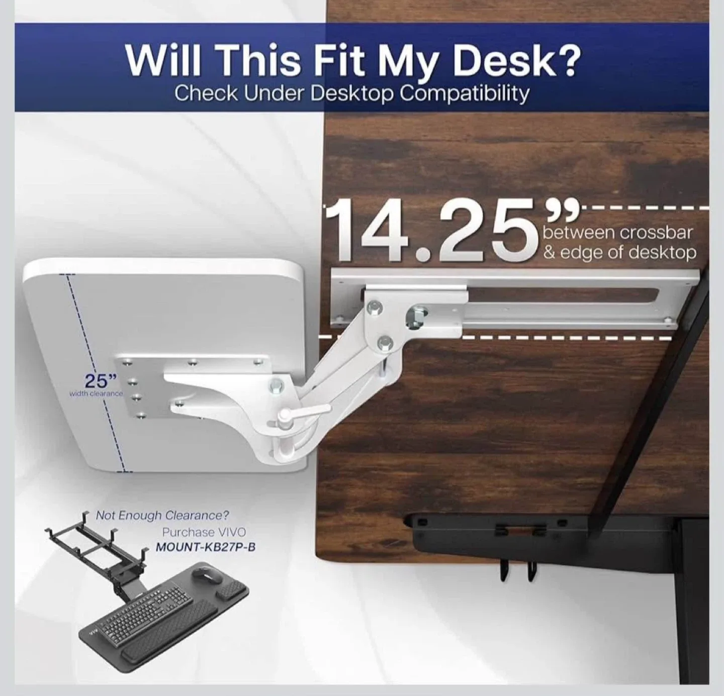 New VIVO Adjustable Computer Keyboard and Mouse Platform Tray image indicator(3)