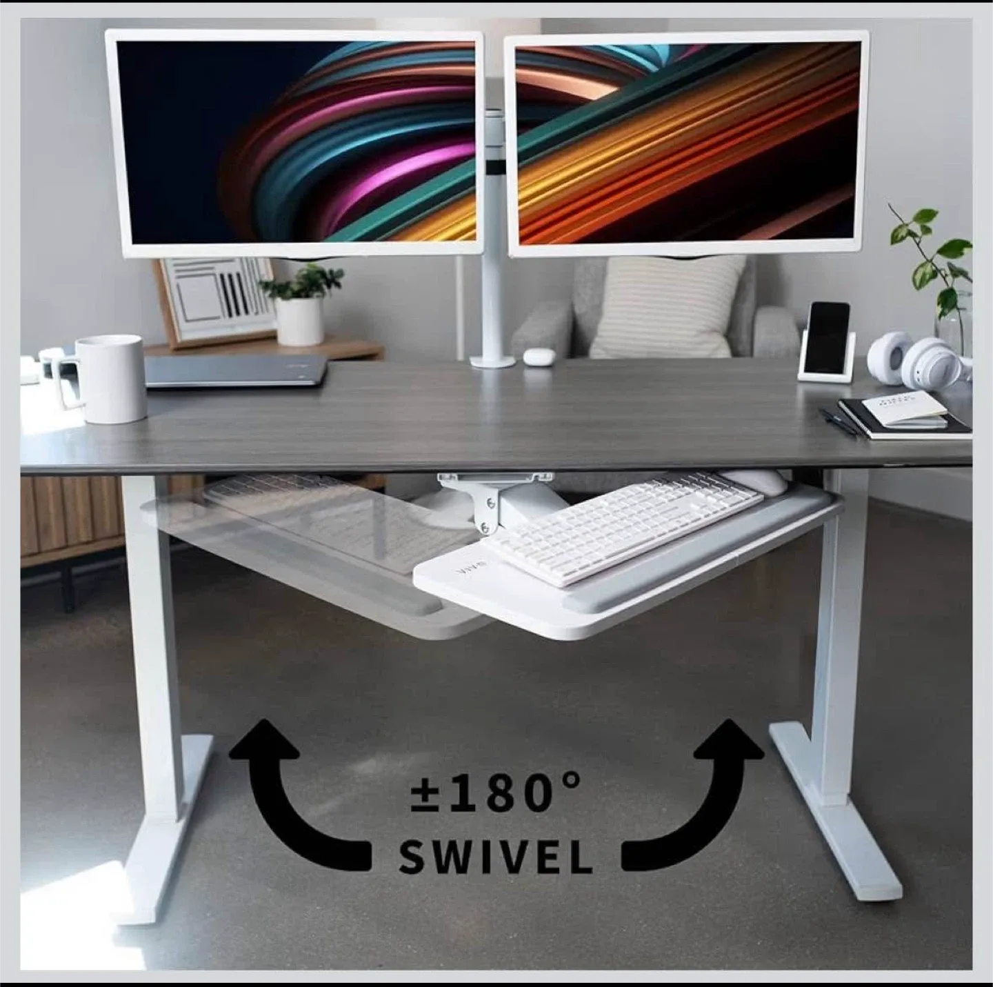 New VIVO Adjustable Computer Keyboard and Mouse Platform Tray image indicator(2)