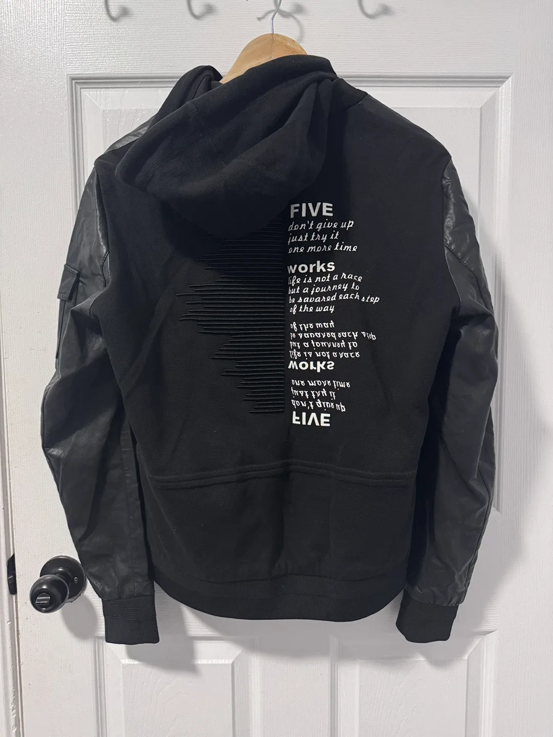 Black Faux Leather Jacket - Size M image indicator(2)