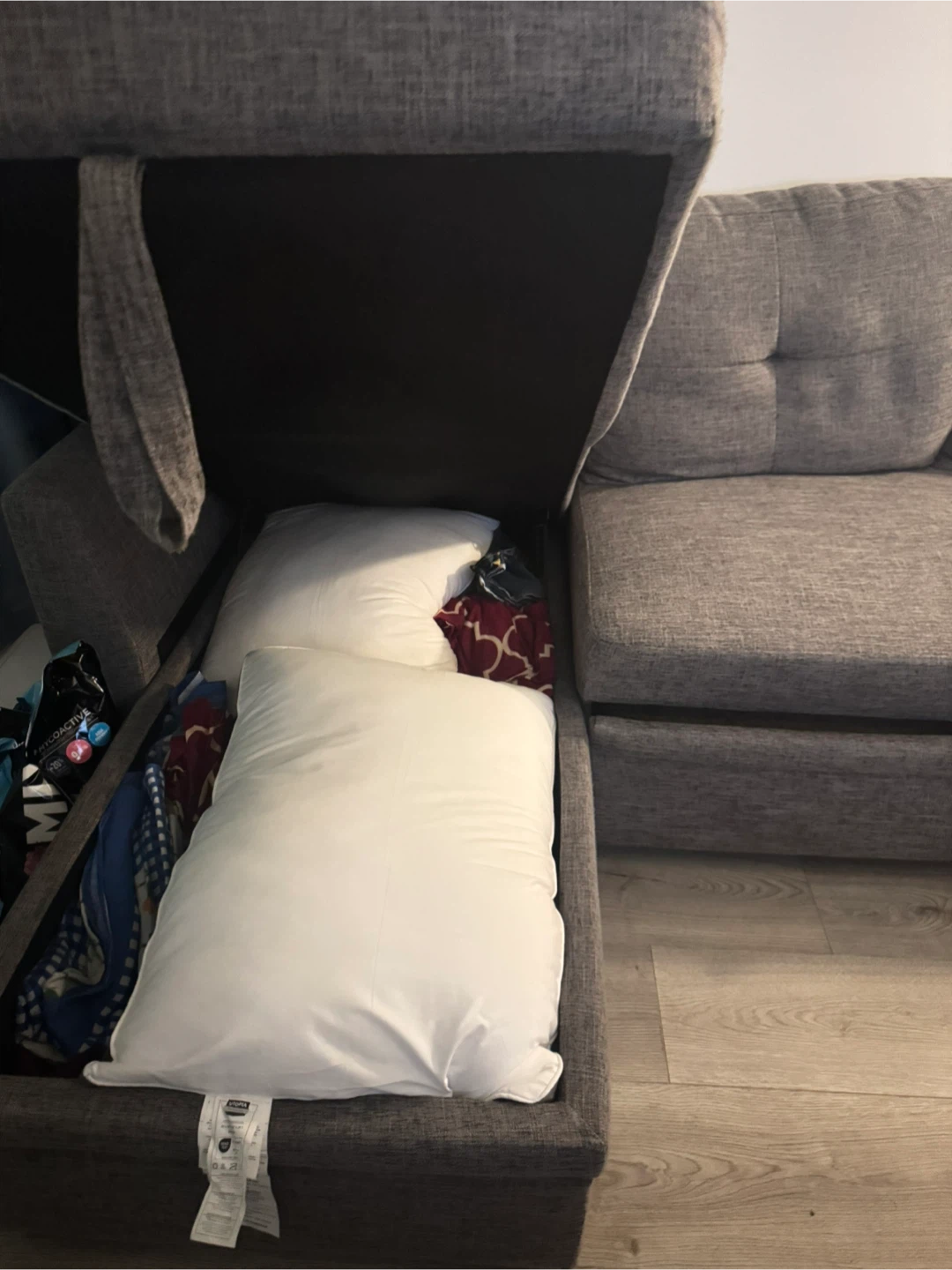 Grey Sectional Sofa with Storage - photo 3