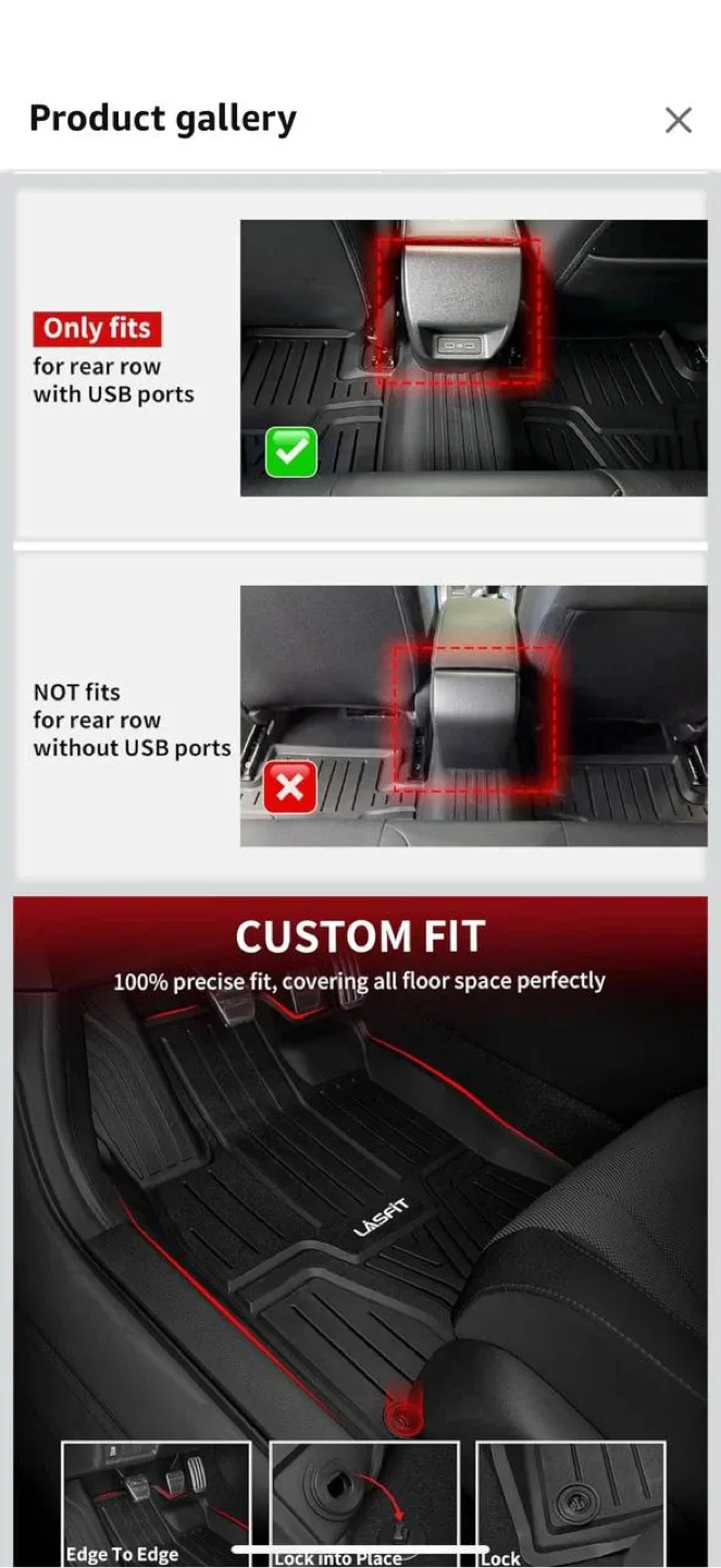 LASFIT Floor Mats for Honda Civic 2022–2025 (with USB Port) image indicator(4)