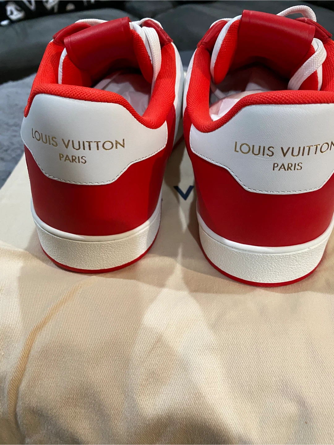 Louis Vuitton Red & White Sneakers - photo 3