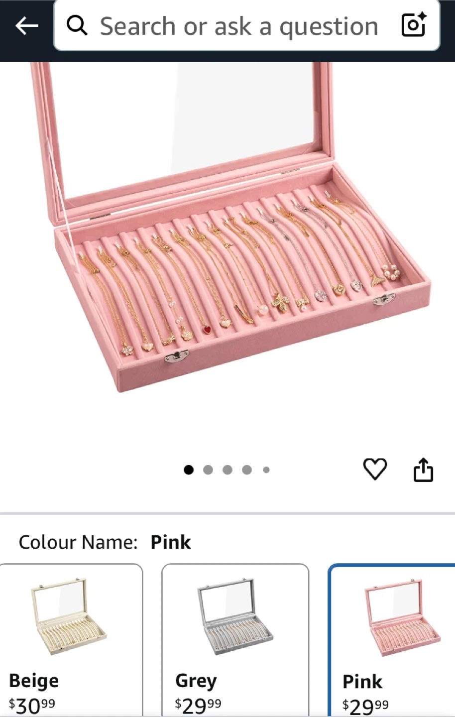Pink Velvet Jewellery Display Box - New in Box - photo 3