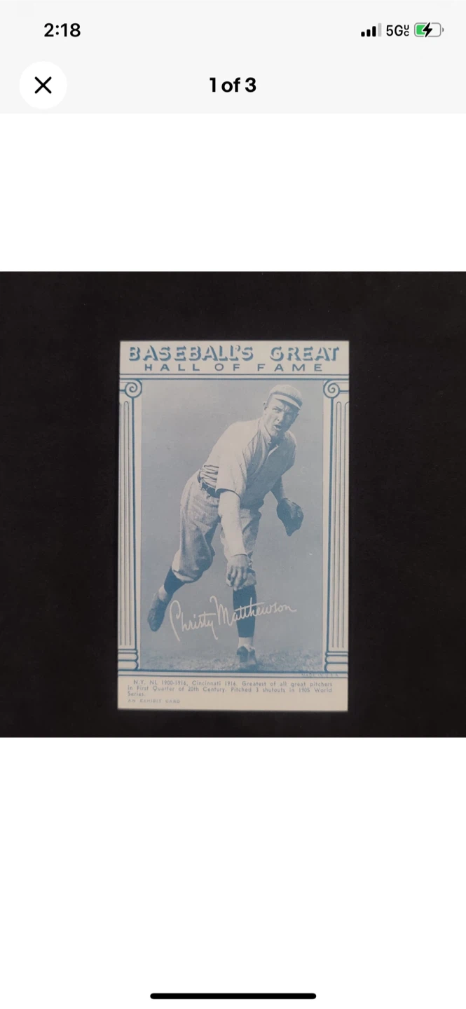 Christy Mathewson Baseball Hall of Fame Exhibit Card 1974