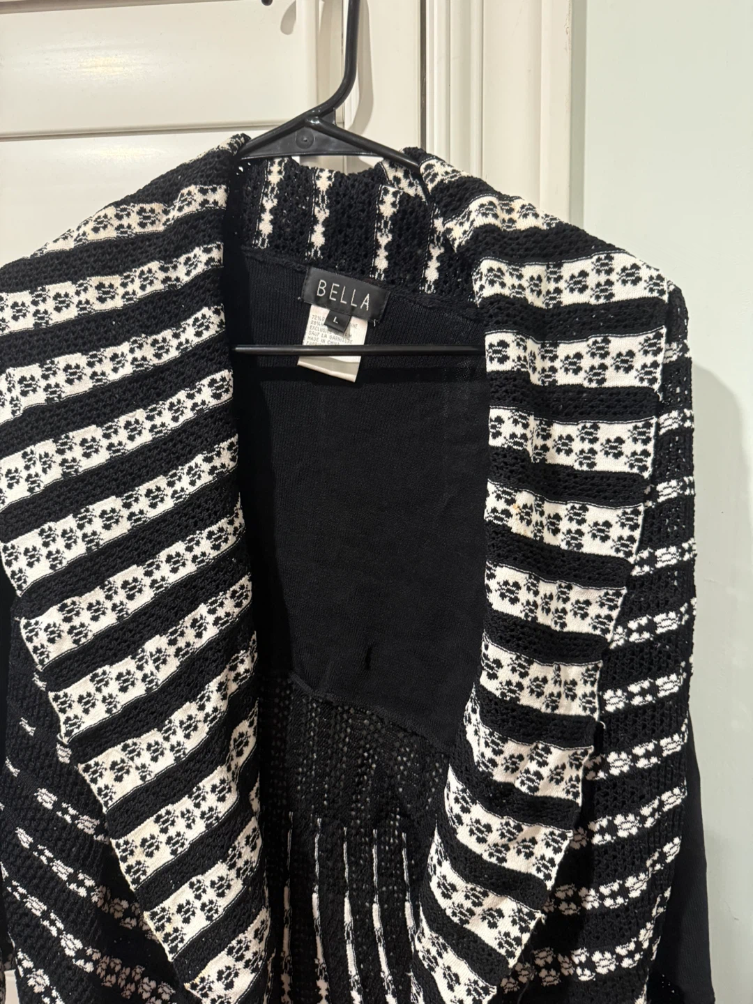 Bella Black & White Cardigan - Size L - photo 3