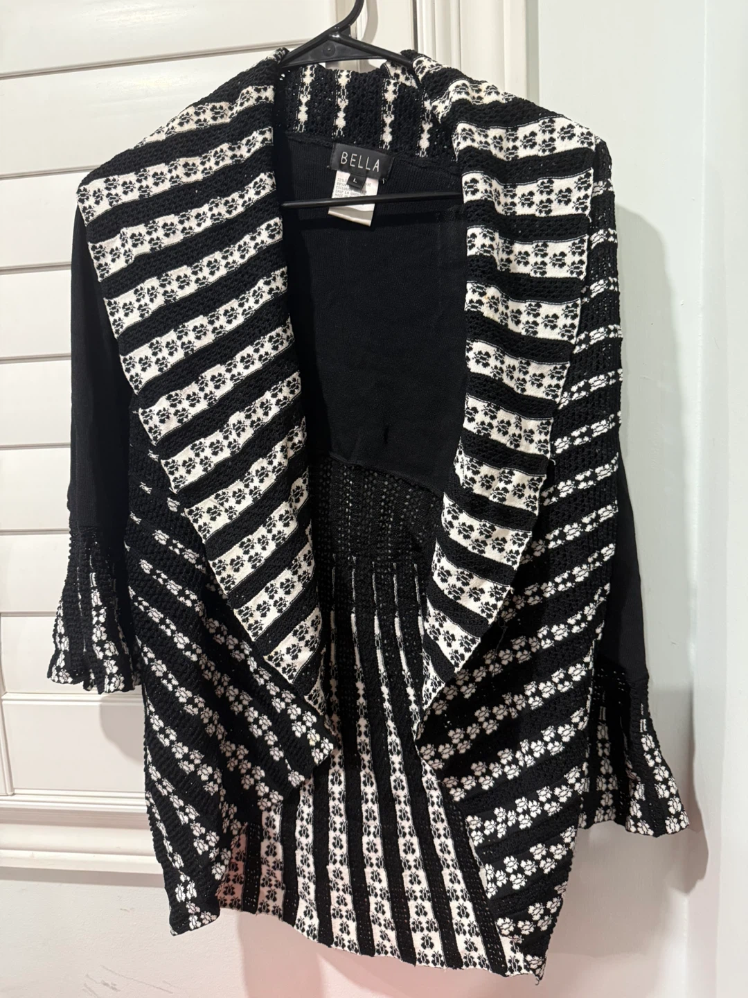 Bella Black & White Cardigan - Size L - photo 2