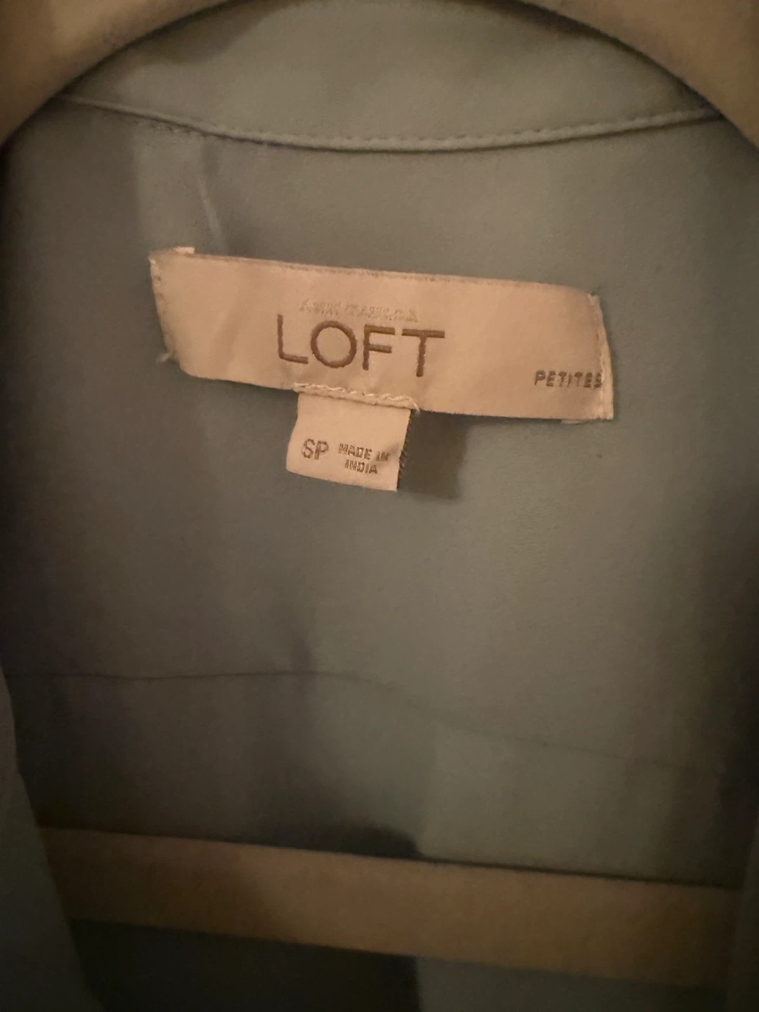 LOFT Petites SP Blue Button-Down Shirt - photo 3