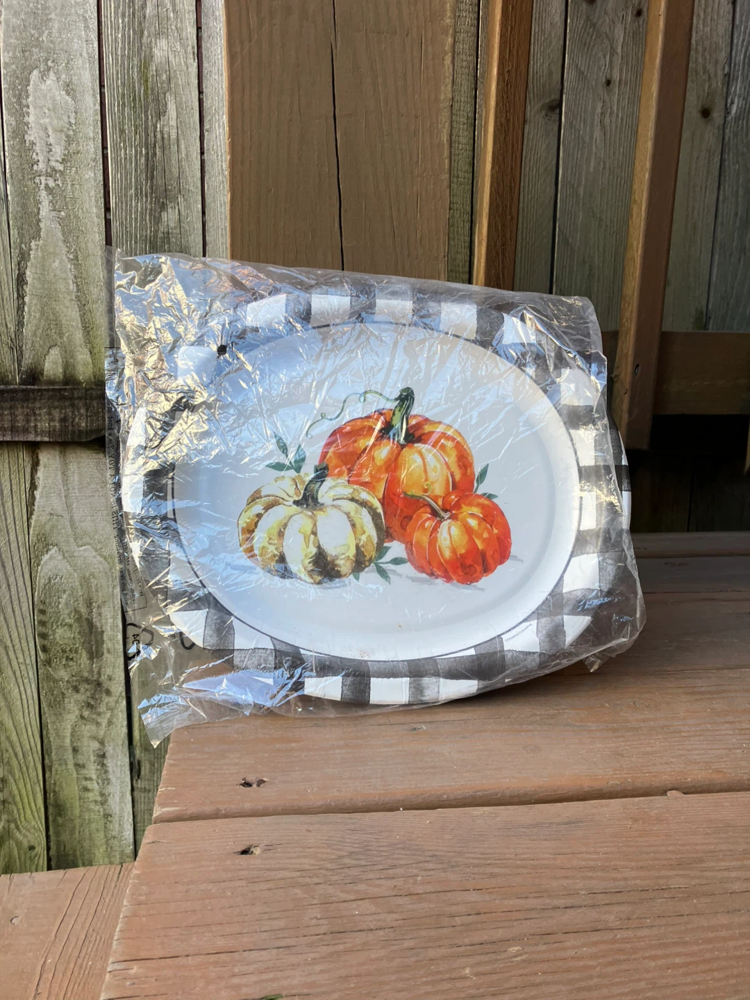 Set Of 4 Pumpkin Paper Plates - 10” x 12” - photo 2