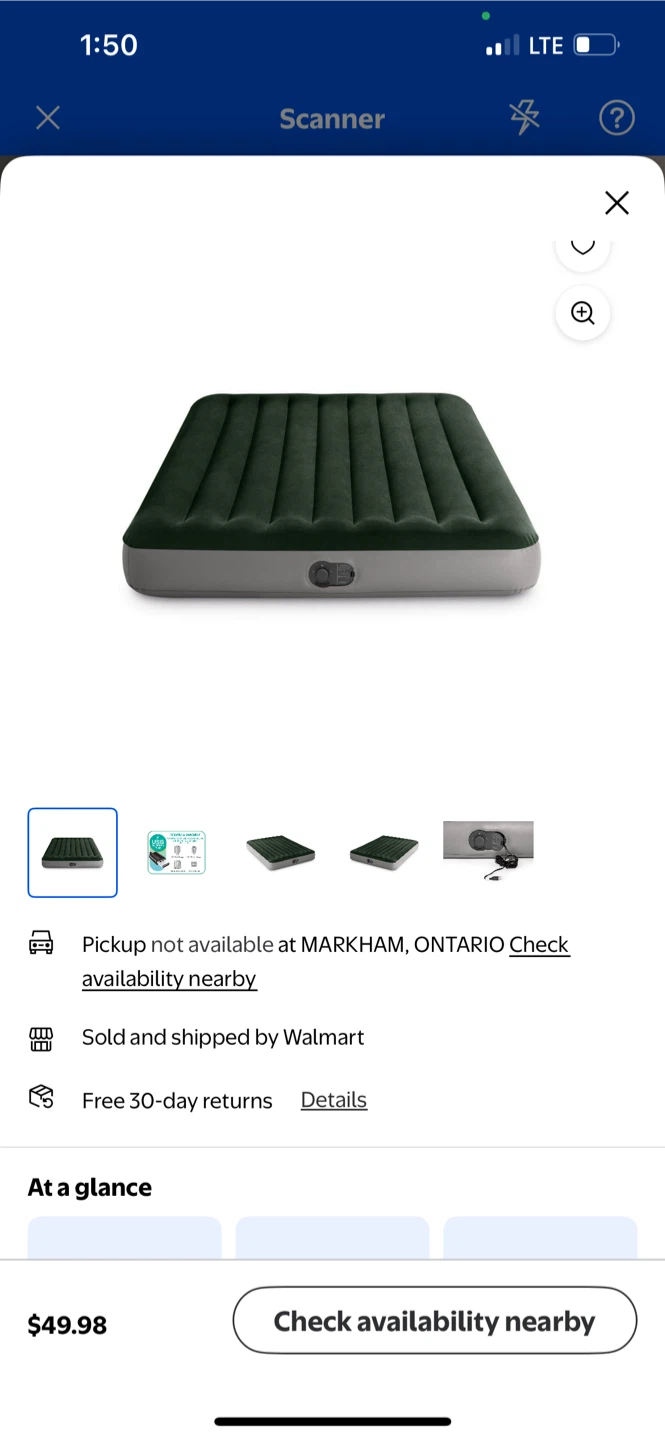 Intex Dura-Beam Queen Air Mattress - Like New!