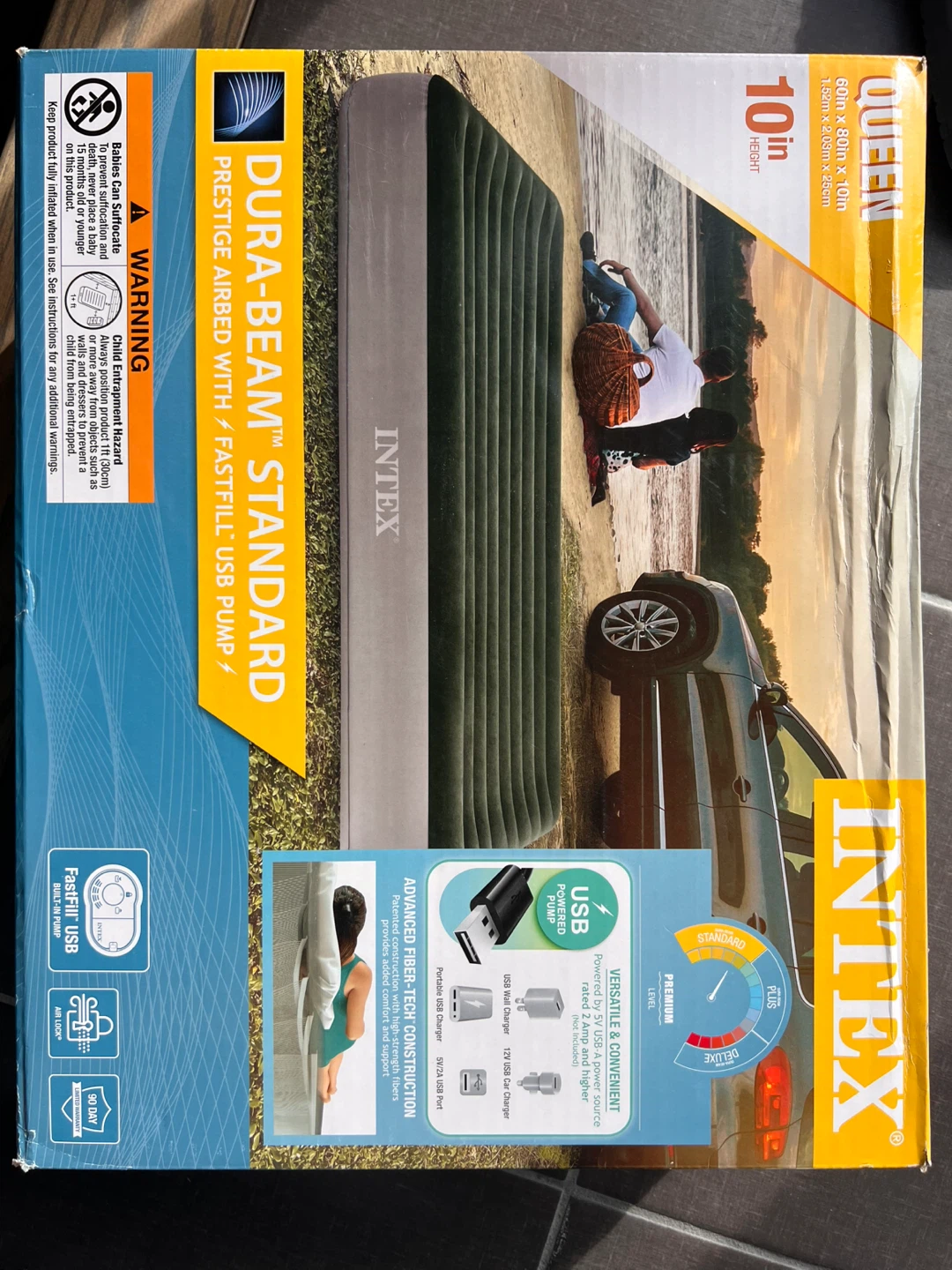 Intex Dura-Beam Queen Air Mattress - Like New! - photo 2