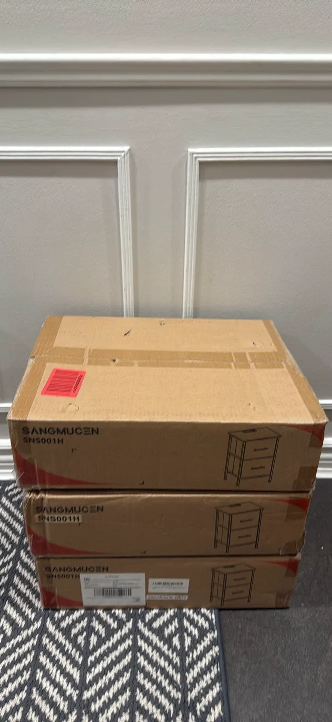 SANGMUCEN Nightstand with Charging Station - Black image indicator(9)