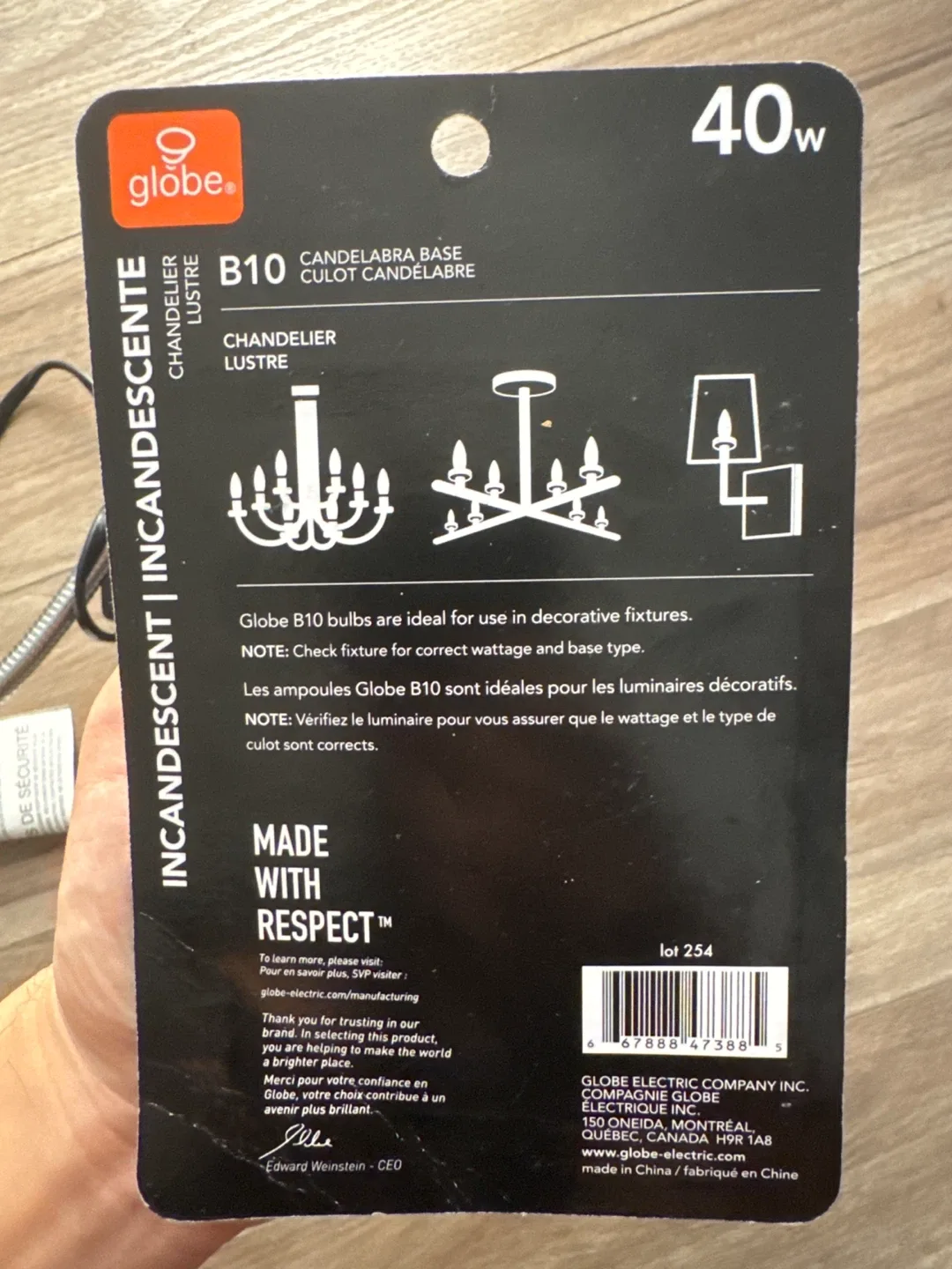 Globe 40W Candelabra Base Bulbs image indicator(3)