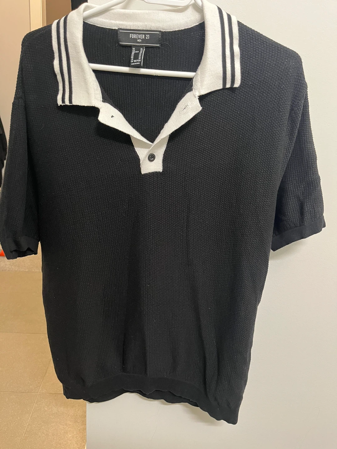 Men’s Forever 21 Men's Polo Shirt - Black & White