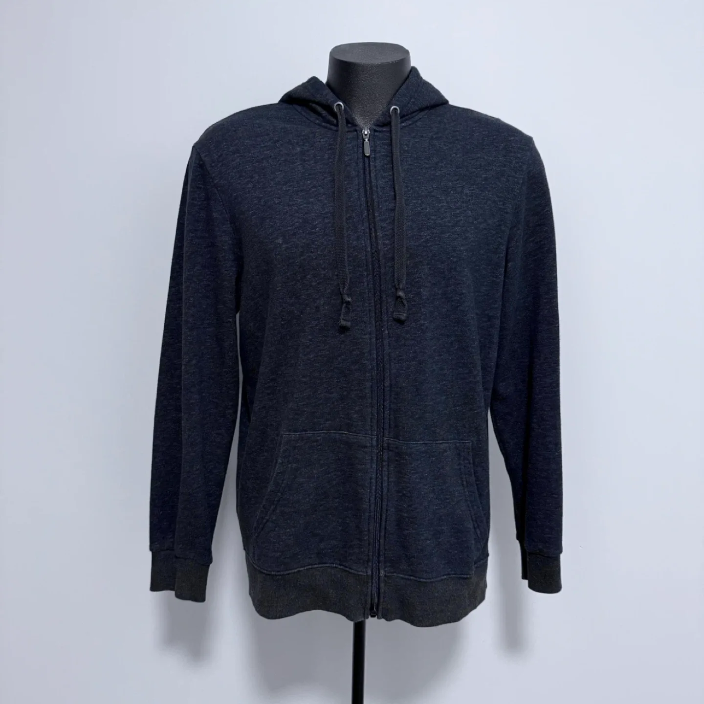 Men’s charcoal grey zip up hoodie (size Large) thumbnail