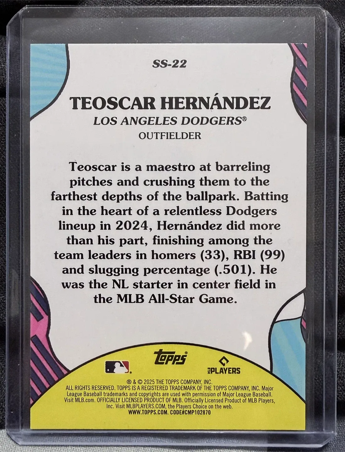2025 Teoscar Hernández Los Angeles Dodgers Baseball Card image indicator(2)
