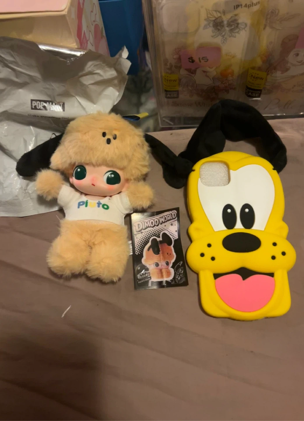 Dimoo World Pluto Figure & iPhone 14 Plus Case or 15 plus case
