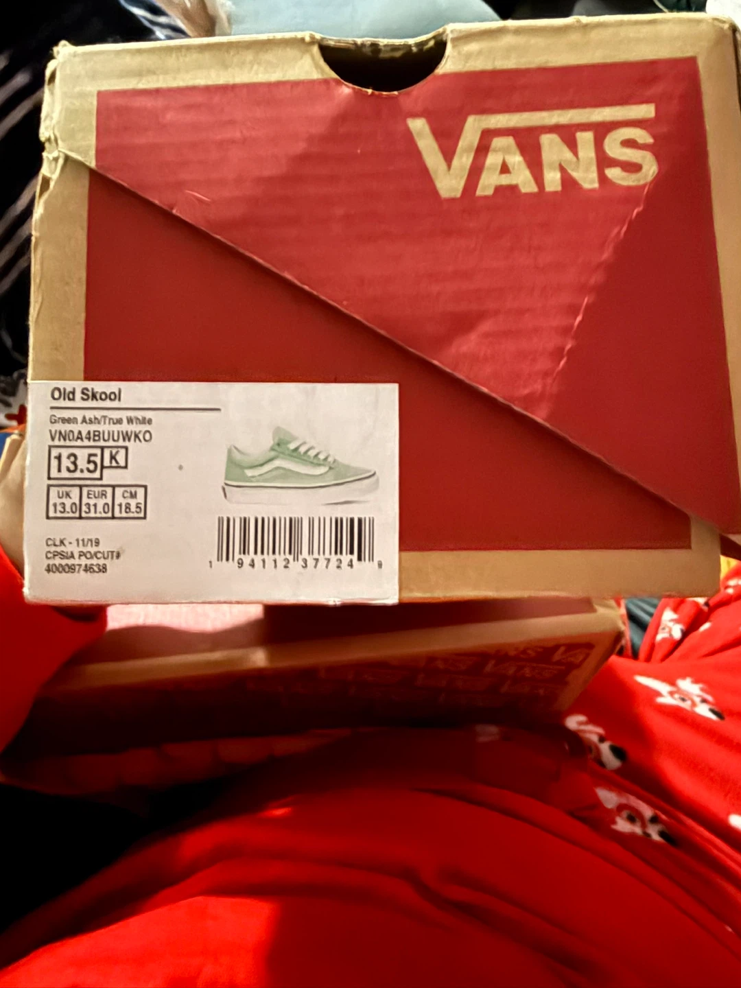 Vans Old Skool Green Ash/True White - Size 13.5K (Kids) - photo 3