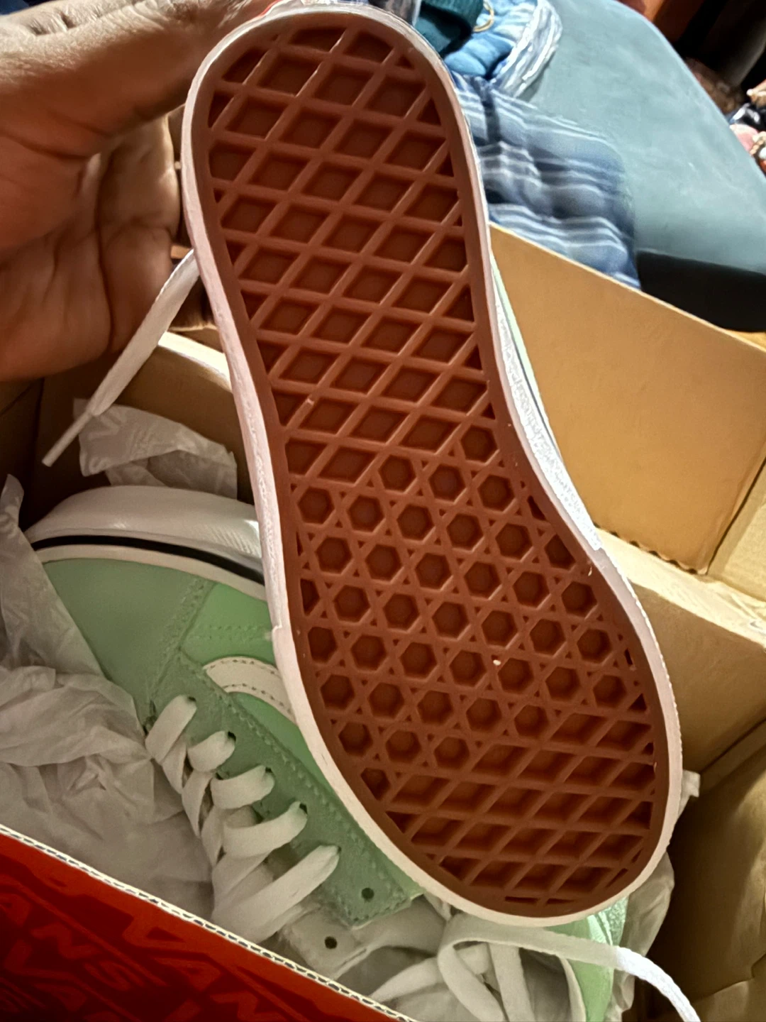 Vans Old Skool Green Ash/True White - Size 13.5K (Kids) - photo 4
