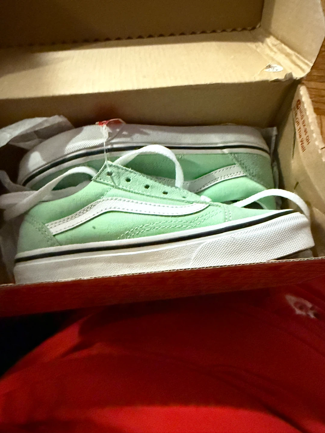 Vans Old Skool Green Ash/True White - Size 13.5K (Kids)