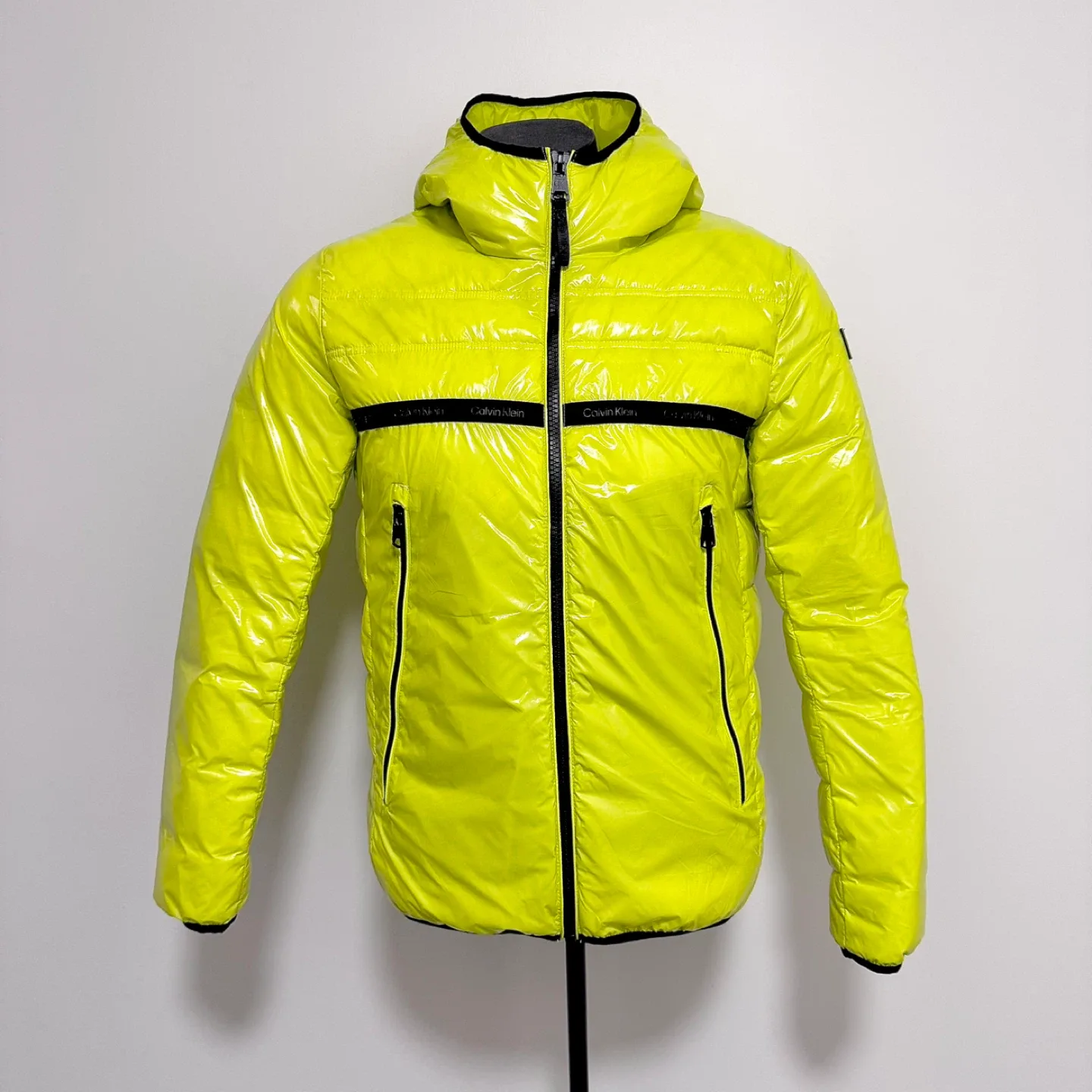 Men’s Calvin Klein neon lightweight puffer coat thumbnail