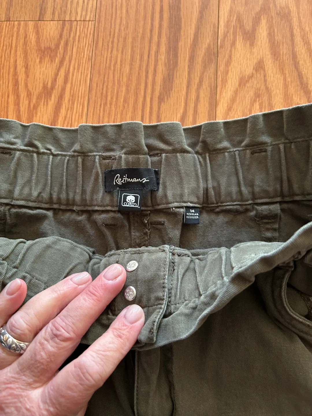 Reitmans Olive Green Pants - Size 14 image indicator(2)