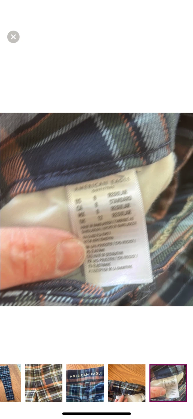 American Eagle Plaid Skinny Trousers - Size 8 - photo 4