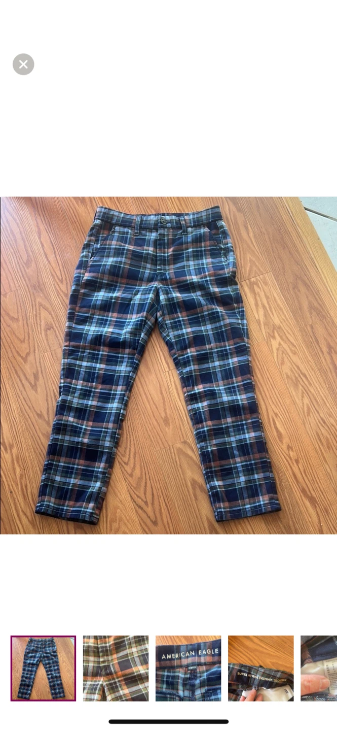 American Eagle Plaid Skinny Trousers - Size 8