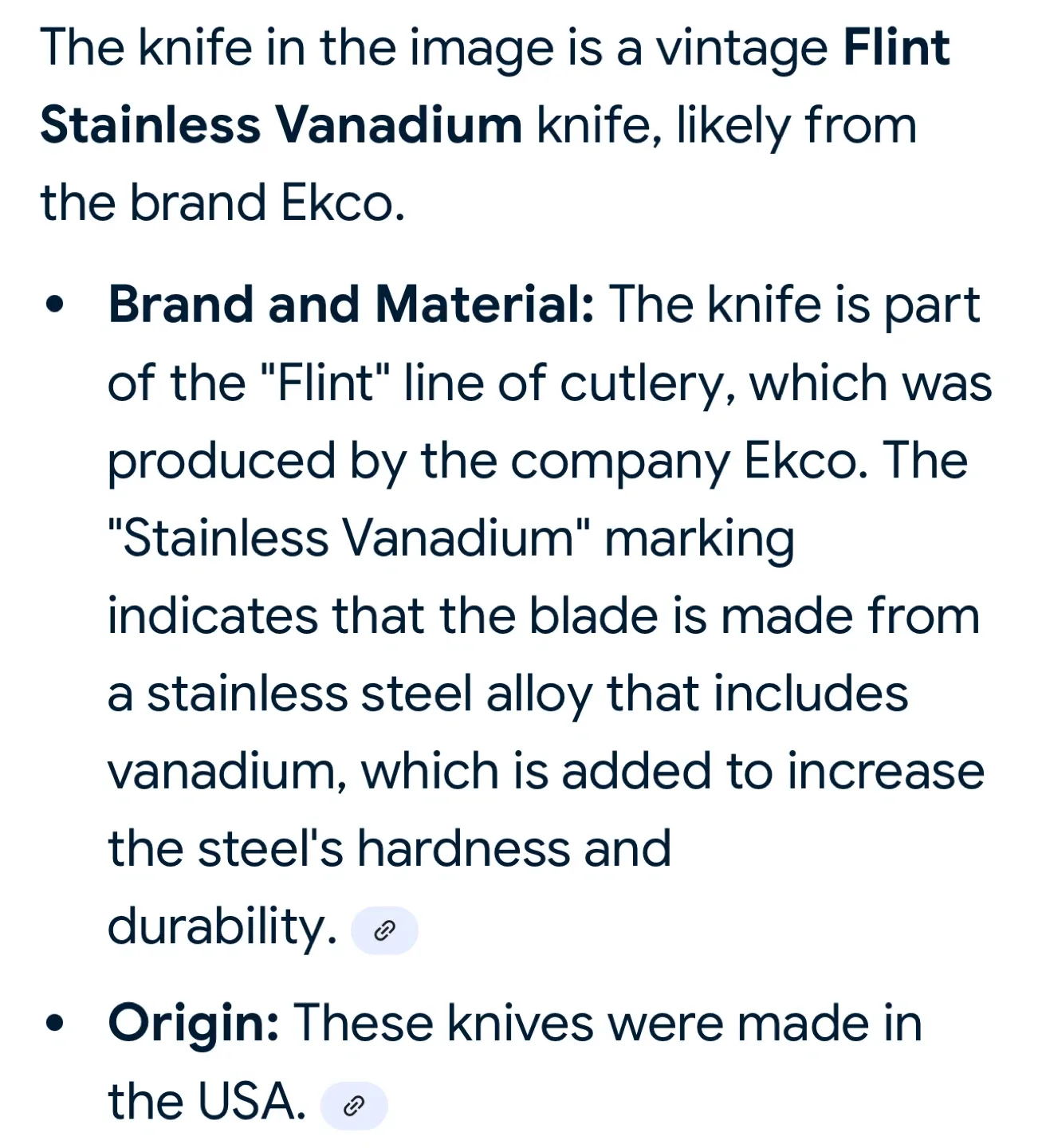 Vintage Ekco Flint Stainless Vanadium Knife image indicator(5)