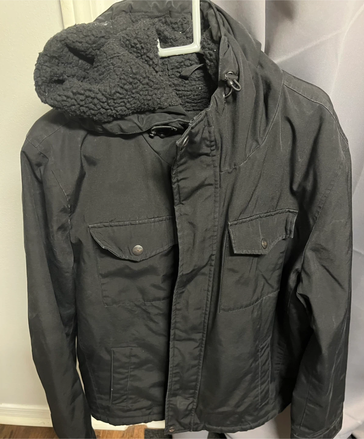 Dockers Black Hooded Jacket Size M