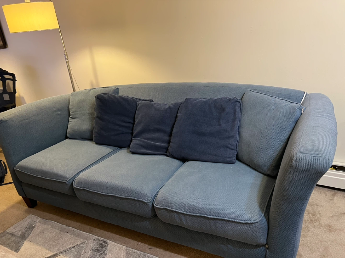 Comfortable Three-Seat Sofa - Blue - photo 2