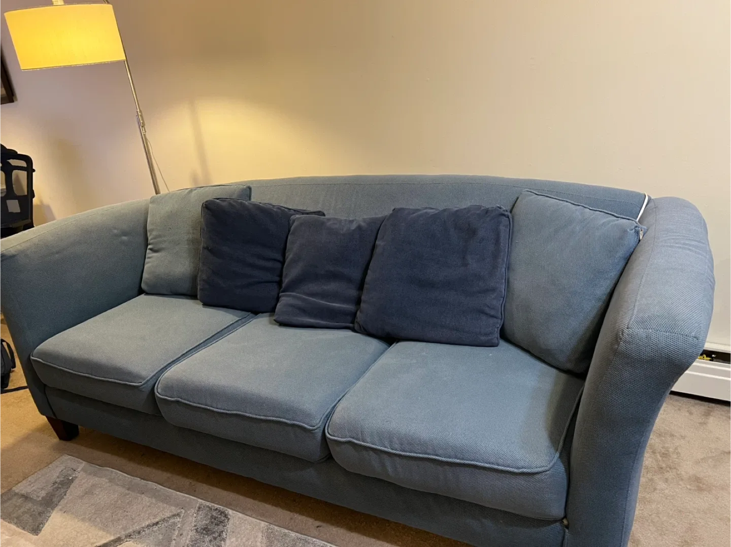 Comfortable Three-Seat Sofa - Blue image indicator(2)