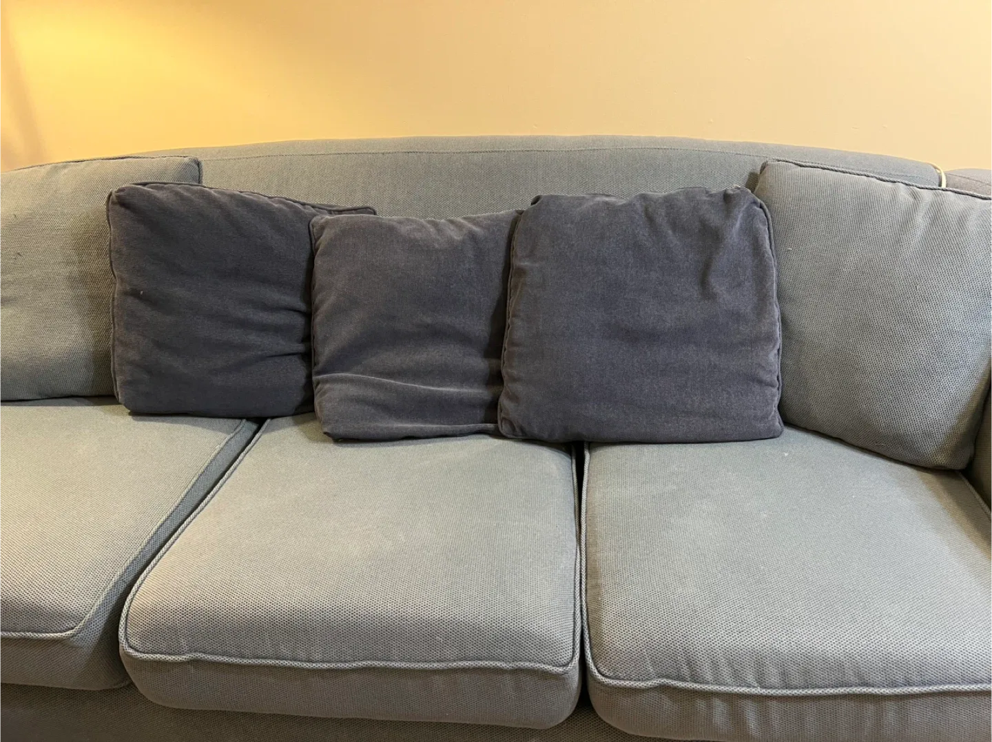Comfortable Three-Seat Sofa - Blue image indicator(3)