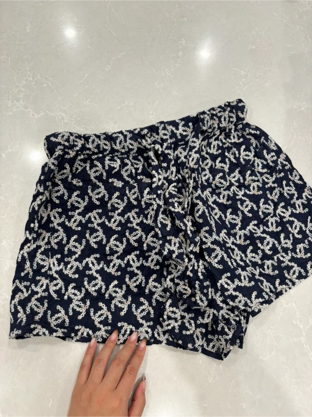 Chanel Navy Blue Shorts, Size 36 thumbnail