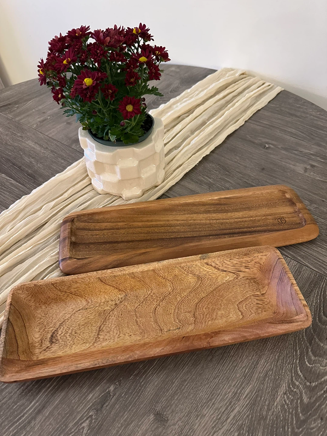 Wooden Serving Trays - Set of 2