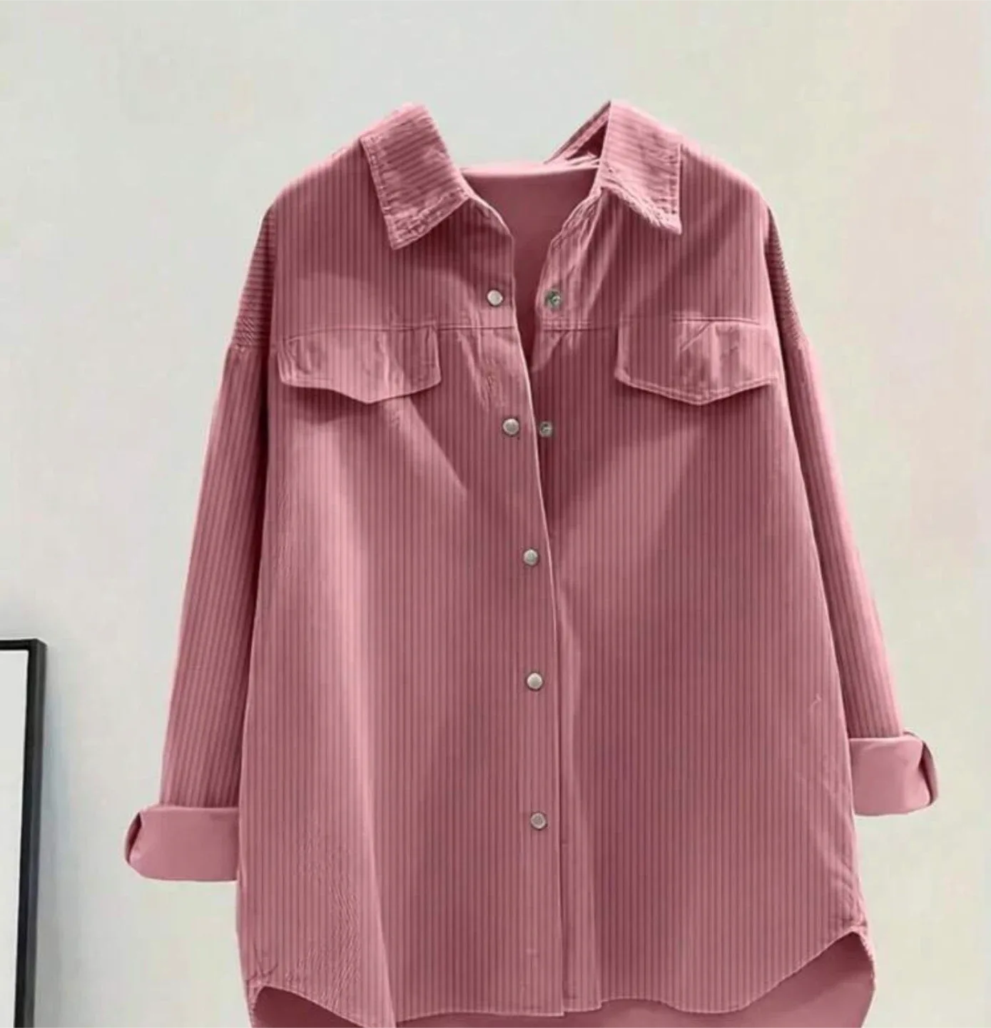 Pink Corduroy Button-Up Shirt thumbnail