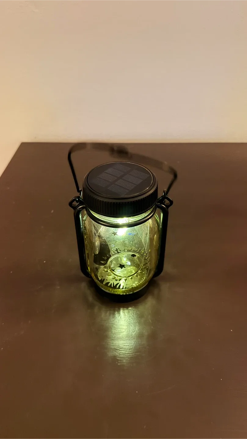 Solar Mason Jar Lantern with Handle image indicator(2)