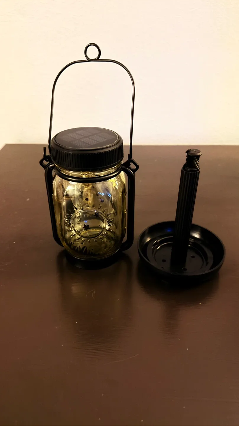 Solar Mason Jar Lantern with Handle image indicator(3)