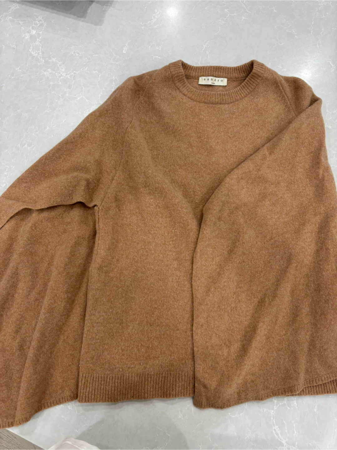 Sandro Brown Wool Blend Sweater