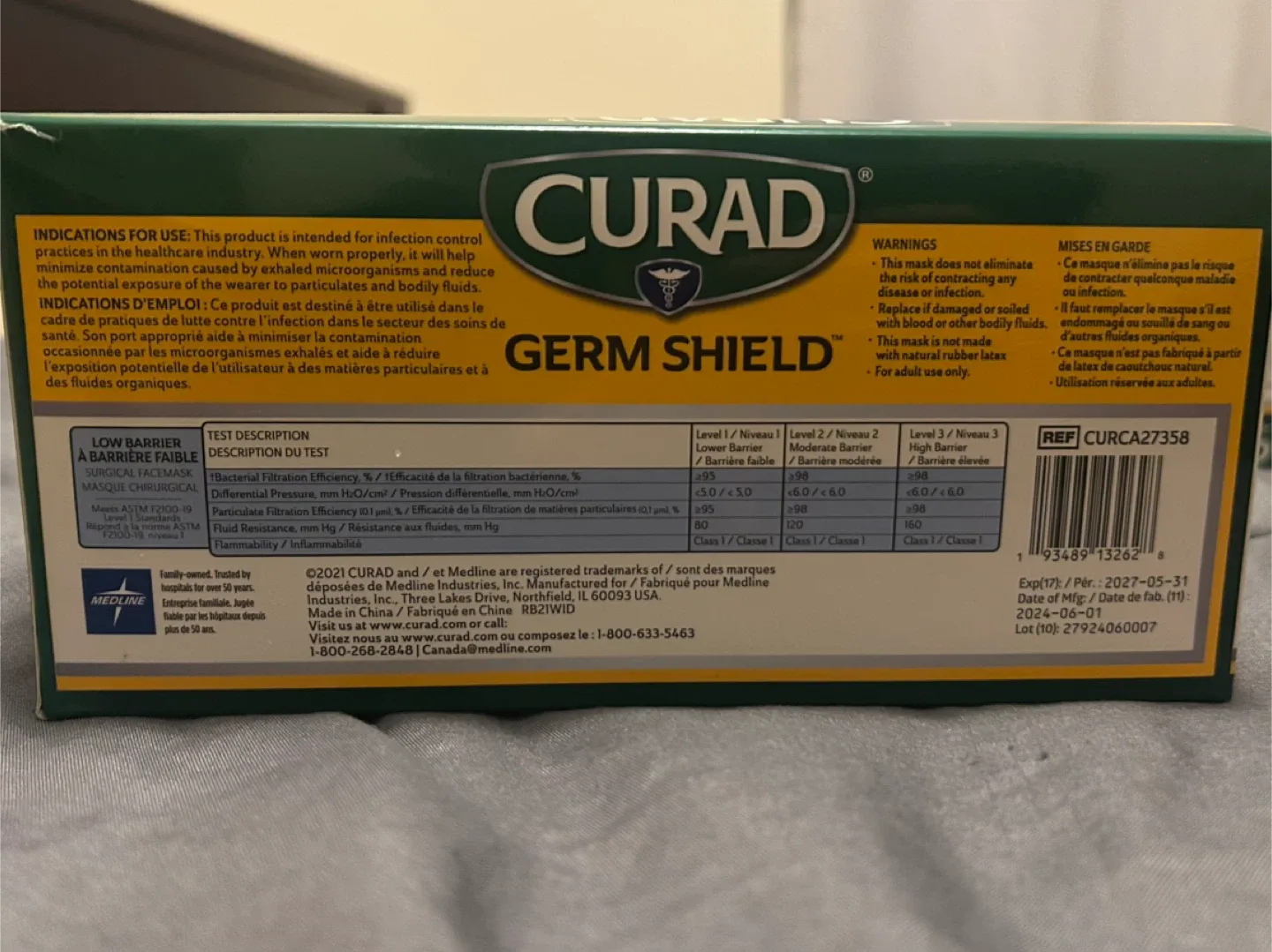 50-Count CURAD Germ Shield Medical Grade Facemasks image indicator(3)