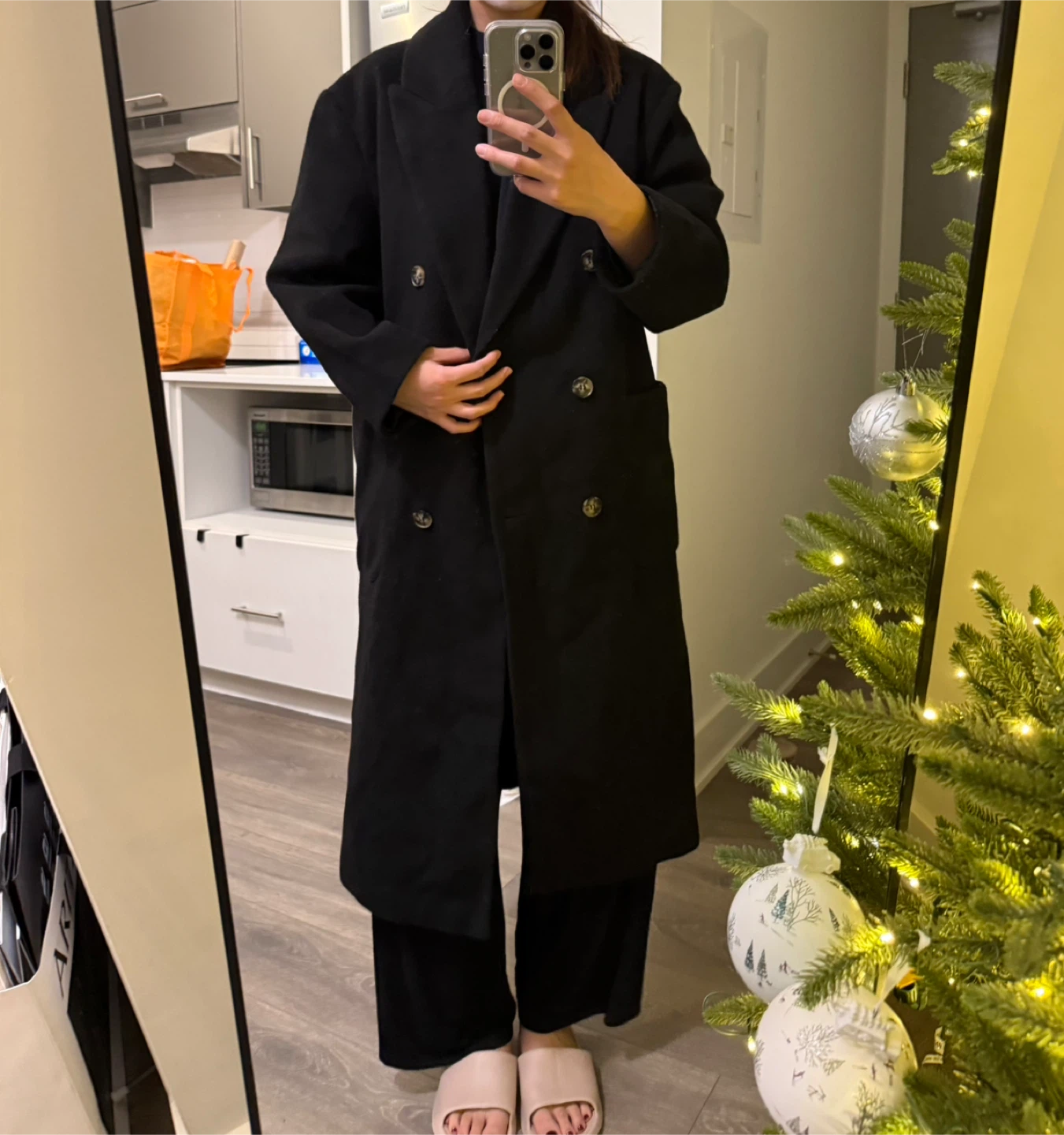 Pull&Bear Black Overcoat - Size S - photo 3