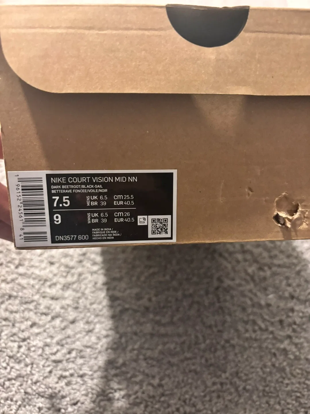 Nike Court Vision Mid NN - Dark Beetroot - Size 9 image indicator(3)