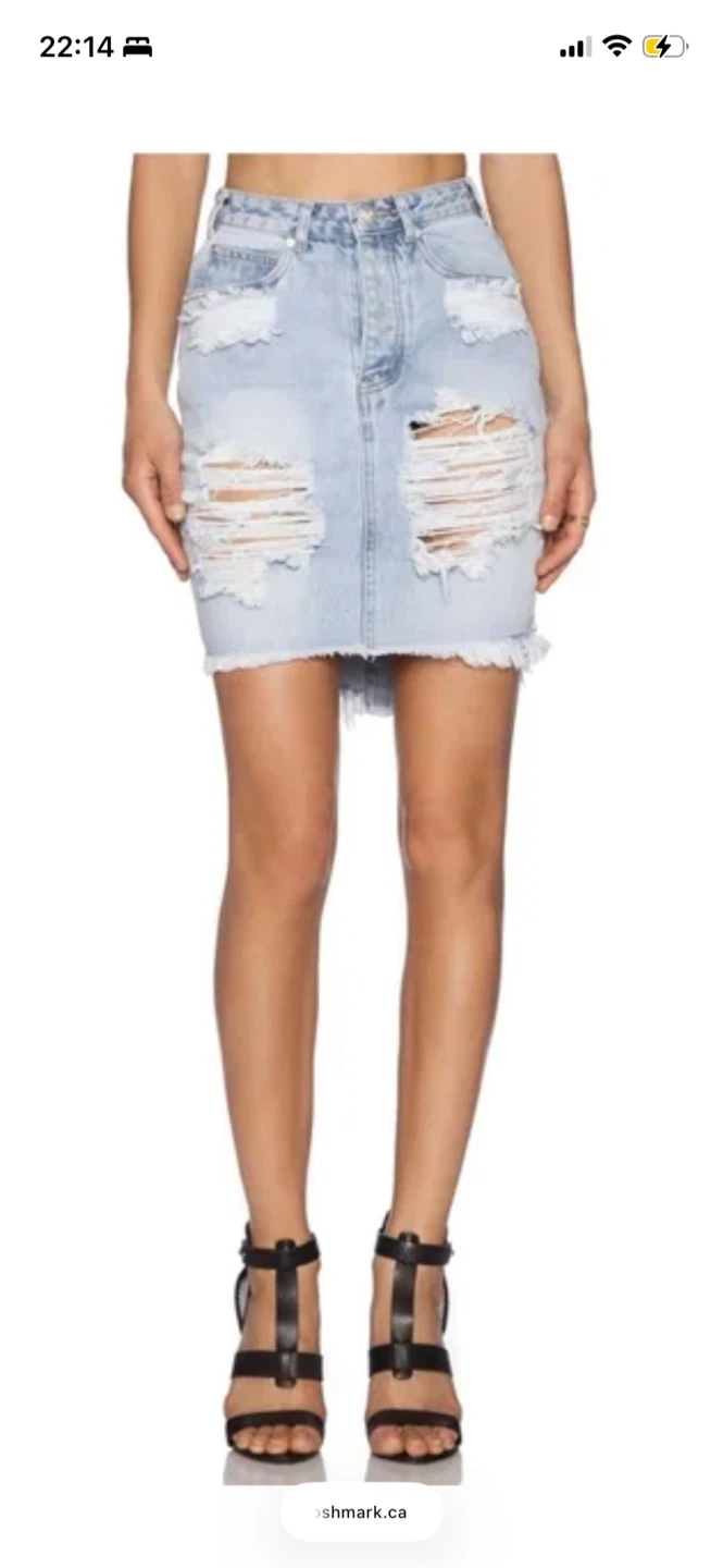 Aritzia One by One Teaspoon Denim Skirt 2020 - photo 2